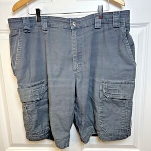Duluth Trading Flex Fire Hose Cargo Shorts Men 38 Gray Workwear Utility Relaxed